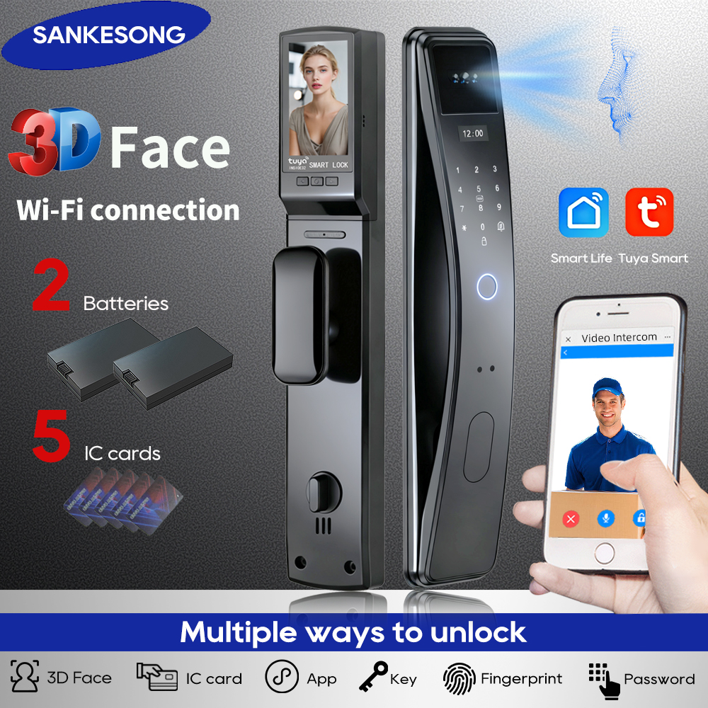 Glass Door Hinge - SANKESONG Tuya Smart 3D Face Door