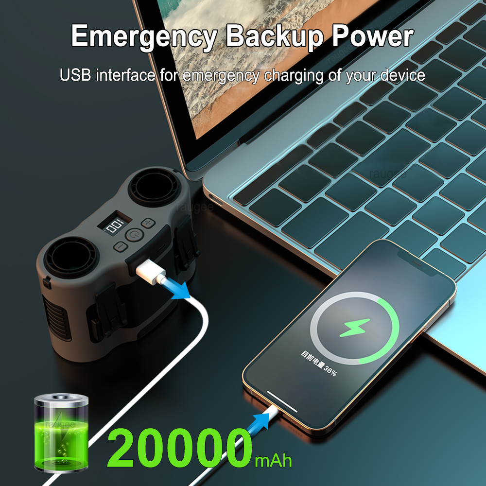 20000mAh Waist Fan Portable Ou - Timer Dual Outlet 리뷰 및 가격