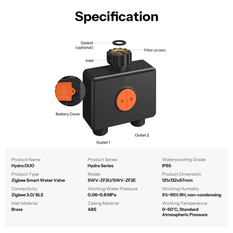 A59Z-IP65 Rated Zigbee 3.0 Hyd - Timer Dual Outlet 리뷰 및 가격