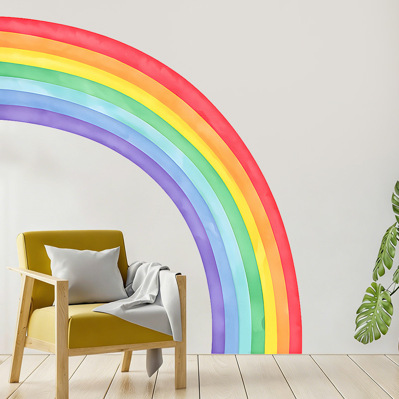 Large Rainbow Wall Stickers Se - Pvc Panel Background 리뷰 및 가격
