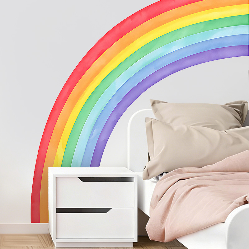Large Rainbow Wall Stickers Se - Pvc Panel Background 리뷰 및 가격