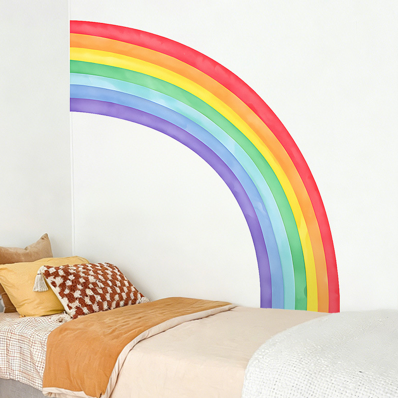 Large Rainbow Wall Stickers Se - Pvc Panel Background 리뷰 및 가격
