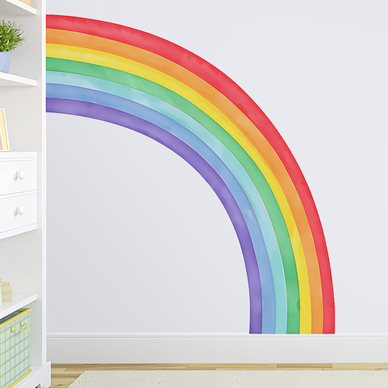 Large Rainbow Wall Stickers Se - Pvc Panel Background 리뷰 및 가격